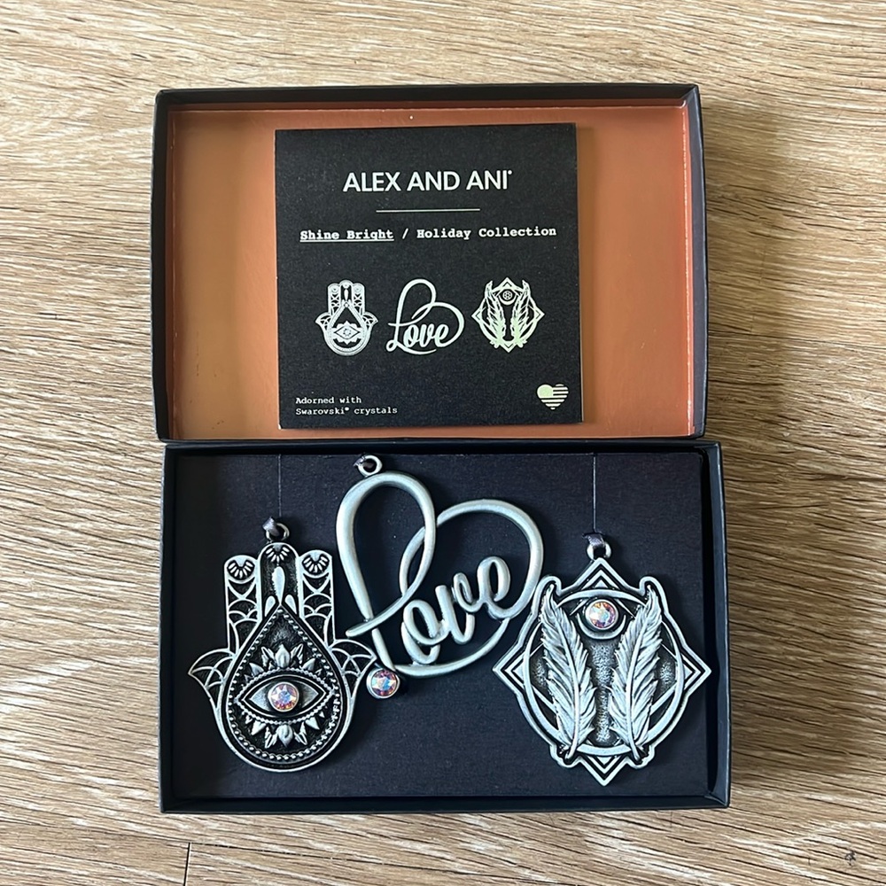 2017 Alex and Ani Shine Bright Holiday Collection 3 ornaments